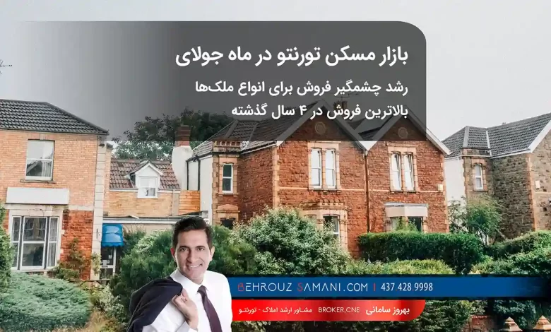 گزارش ماه جولای در بازار مسکن تورنتو
